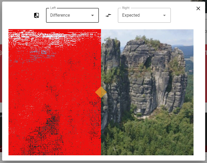 Screenshot of the report visualization of a layout check