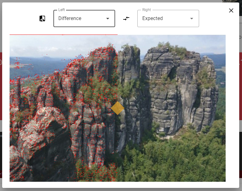 Screenshot of the report visualization of a layout check