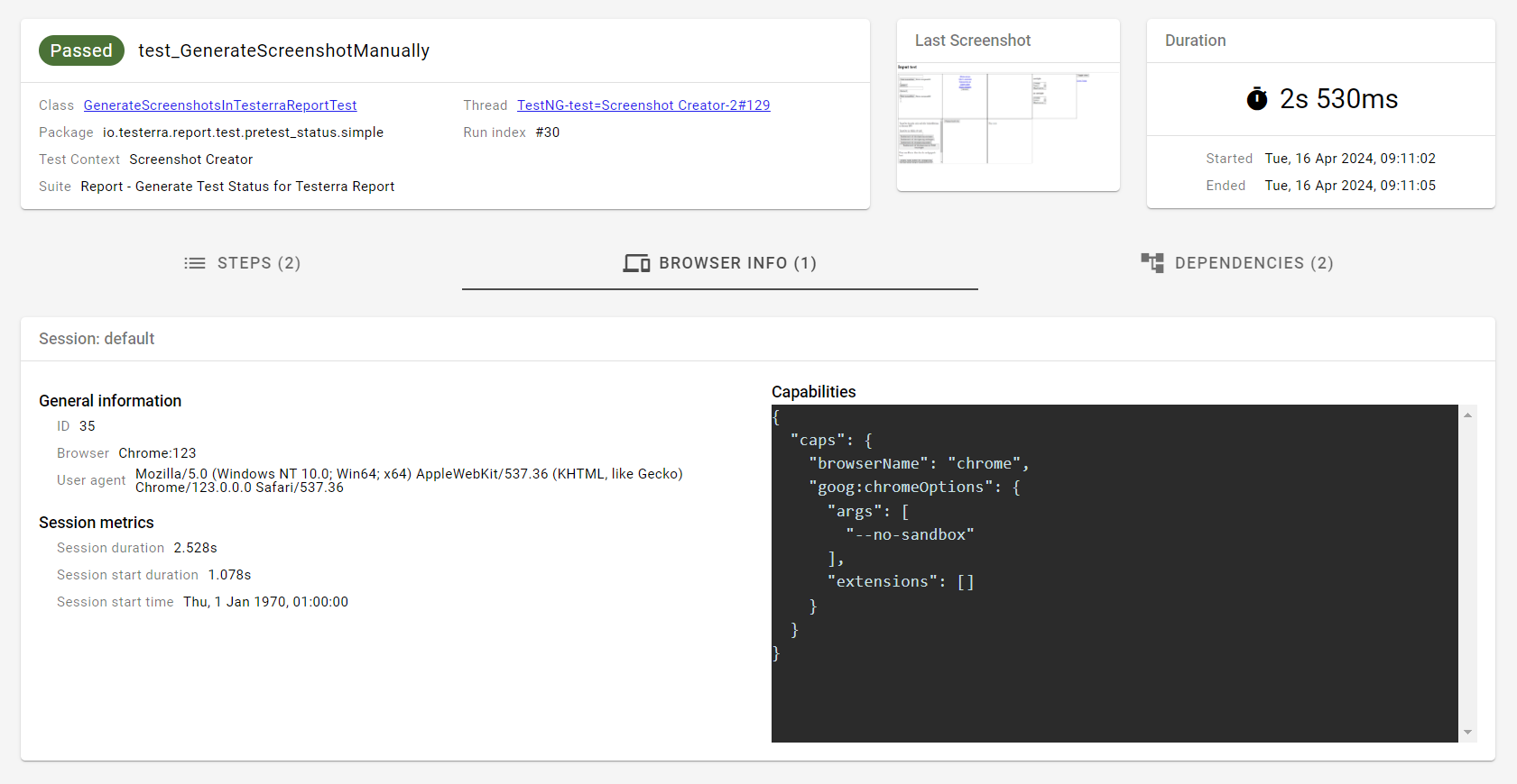 Webdriver Sessions