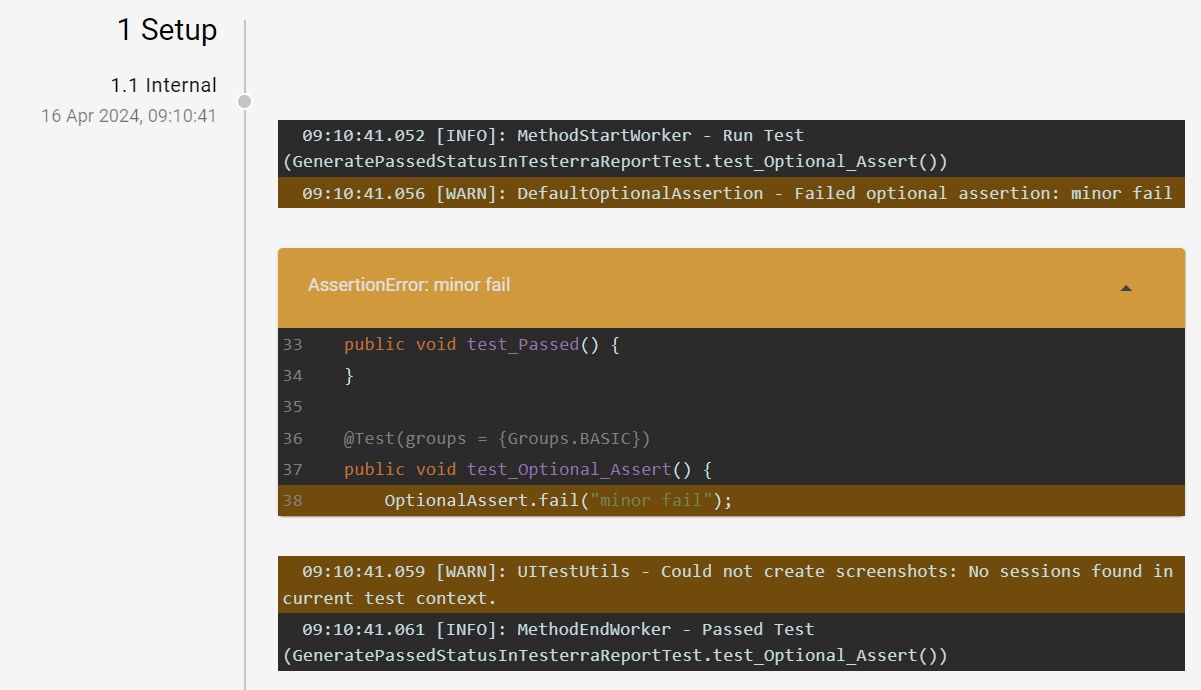 Optional Assert Steps
