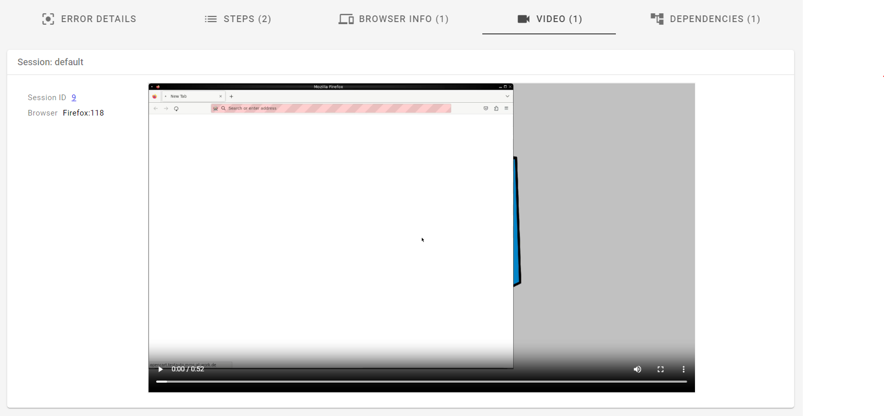 Video tab pane