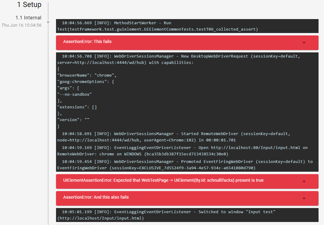 Assert Collector Steps