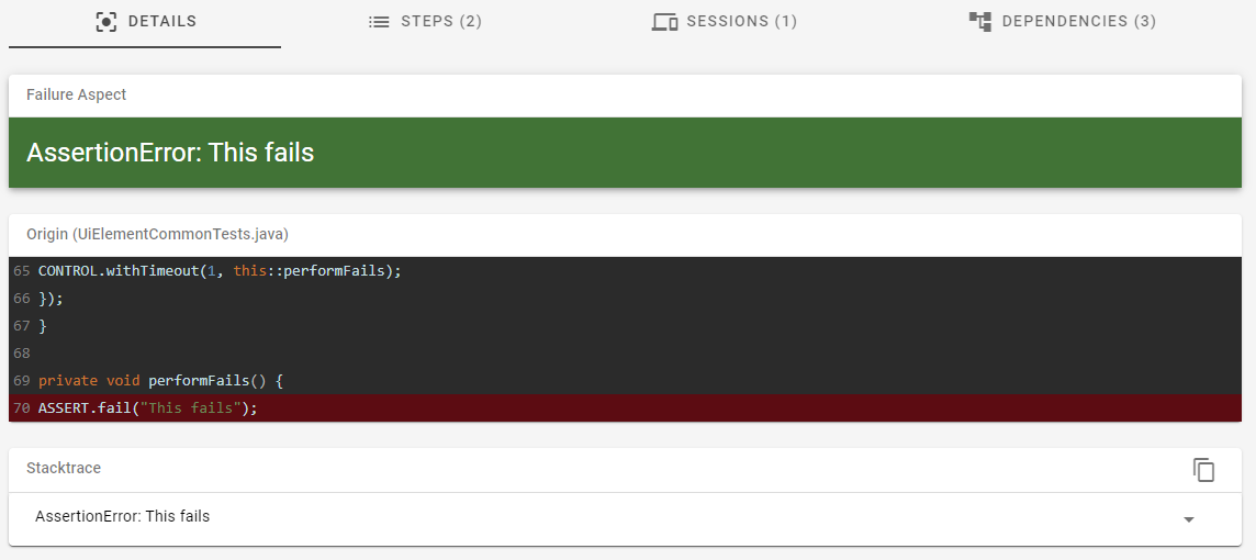 Optional Assert Details